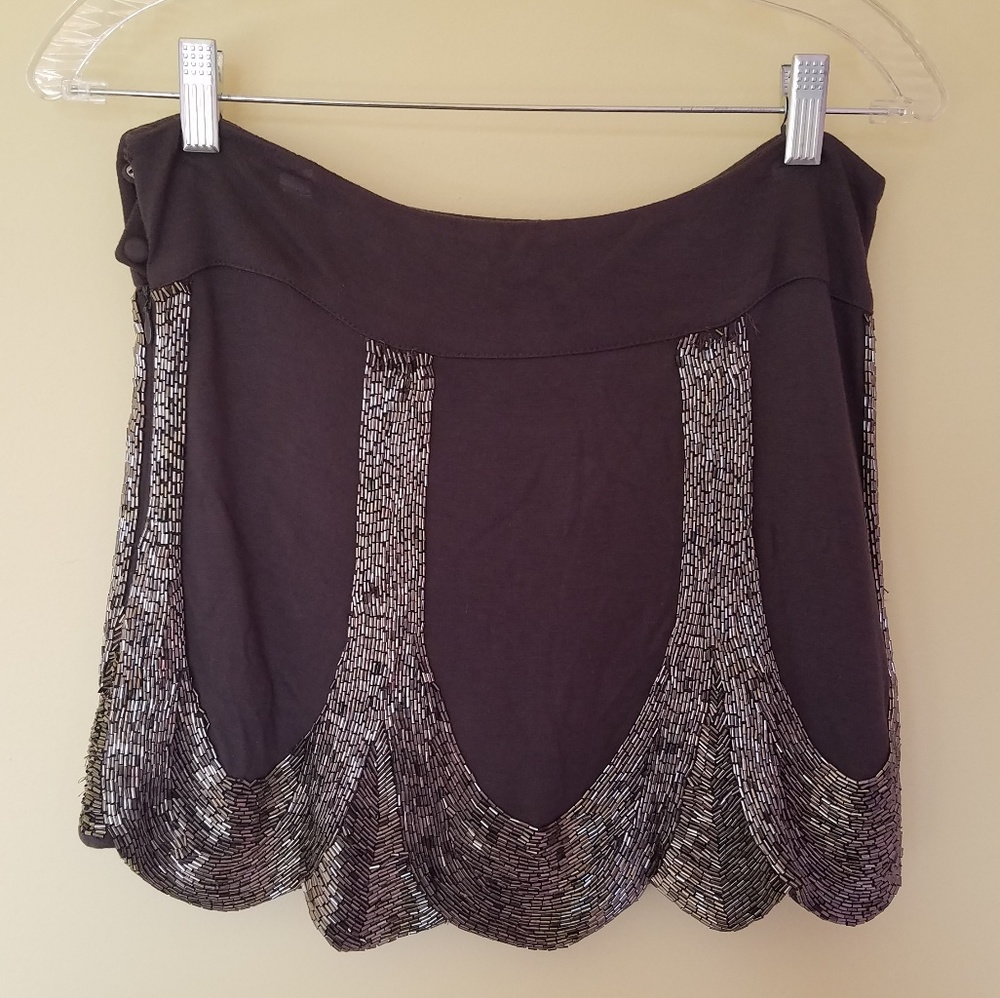 Grey Sequins Skirt
